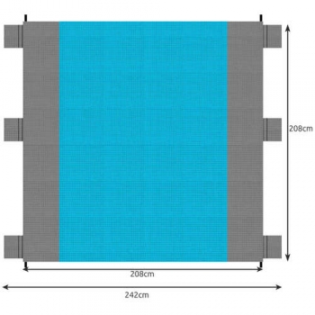 1Mcz Plážová pikniková deka nepromokavá s kolíky 208 x 208 cm tyrkysová šedá (turquoise grey)