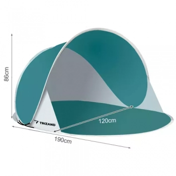 1Mcz Samorozkládací plážový stan 190 x 86 x 120cm tyrkysová šedá (turquoise grey)