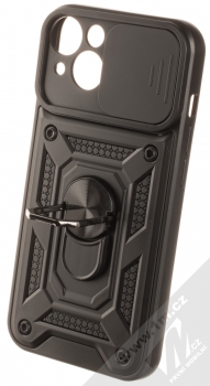 1Mcz Armor CamShield odolný ochranný kryt s držákem na prst pro Apple iPhone 14 černá (black) otevřené držák