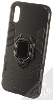 1Mcz Armor Ring odolný ochranný kryt s držákem na prst pro Apple iPhone X, iPhone XS černá (black)