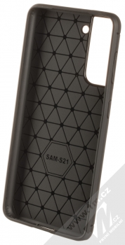 1Mcz Carbon TPU ochranný kryt pro Samsung Galaxy S21 černá (black) zepředu