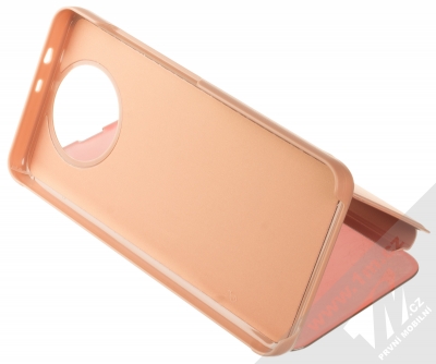 1Mcz Clear View flipové pouzdro pro Xiaomi Redmi Note 9T růžová (pink) stojánek