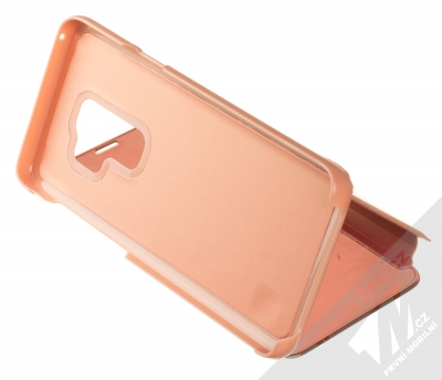 1Mcz Clear View flipové pouzdro pro Samsung Galaxy S9 Plus růžová (pink) stojánek