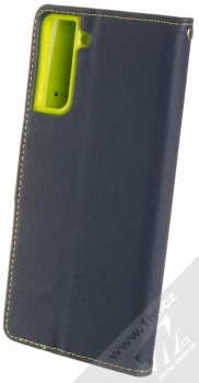 1Mcz Fancy Book flipové pouzdro pro Samsung Galaxy S21 Plus modrá limetkově zelená (blue lime) zezadu