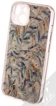 1Mcz Gold Glam Boho Skinny TPU ochranný kryt pro Apple iPhone 13 béžová zelená (beige green)