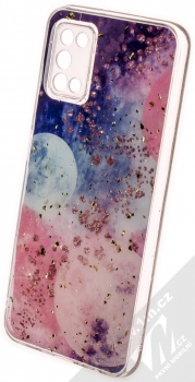 1Mcz Gold Glam Galaxie Skinny TPU ochranný kryt pro Samsung Galaxy A03s tmavě modrá růžová (dark blue pink)