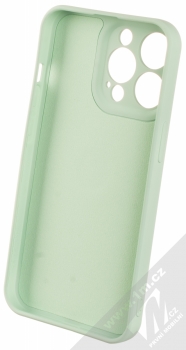 1Mcz Grip Ring Skinny ochranný kryt s držákem na prst pro Apple iPhone 13 Pro mátově zelená (mint green) zepředu