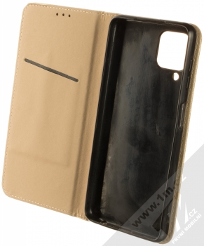 1Mcz Magnet Book Black flipové pouzdro pro Samsung Galaxy A22, Galaxy M22, Galaxy M32 zlatá (gold) otevřené