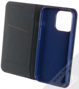 1Mcz Magnet Book Color flipové pouzdro pro Apple iPhone 13 Pro tmavě modrá (dark blue) otevřené