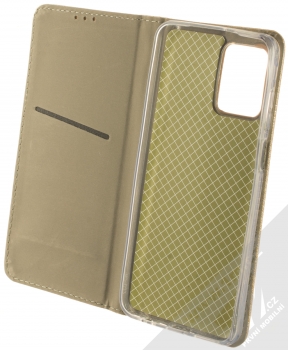 1Mcz Magnet Book flipové pouzdro pro Motorola Moto G73 zlatá (gold) otevřené