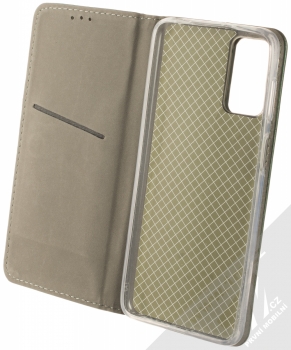 1Mcz Magnetic Book flipové pouzdro pro Motorola Moto G42 tmavě zelená (dark green) otevřené