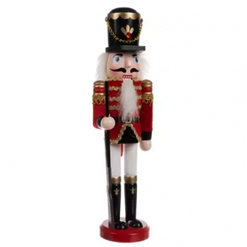 1Mcz NC-002 Louskáček vánoční figurka Vojáček 31cm červená černá bílá (red black white)