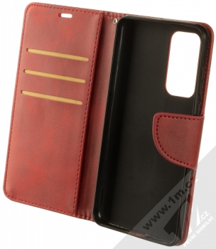 1Mcz Porter Book flipové pouzdro pro Huawei P40 tmavě červená (dark red) otevřené