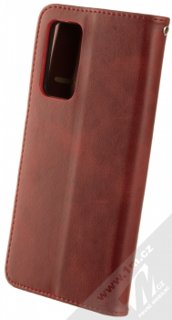 1Mcz Porter Book flipové pouzdro pro Xiaomi Mi 10T 5G, Mi 10T Pro 5G tmavě červená (dark red) zezadu