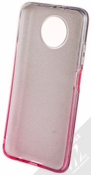 1Mcz Shining Duo TPU třpytivý ochranný kryt pro Xiaomi Redmi Note 9T stříbrná růžová (silver pink) zepředu