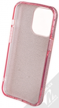 1Mcz Shining TPU třpytivý ochranný kryt pro Apple iPhone 13 Pro růžová (pink) zepředu