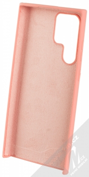 1Mcz Silicone ochranný kryt pro Samsung Galaxy S22 Ultra 5G lososově růžová (salmon pink) zepředu