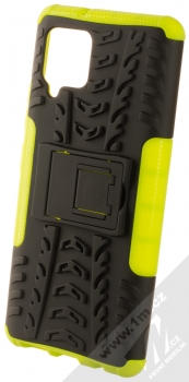 1Mcz Tread Stand odolný ochranný kryt se stojánkem pro Samsung Galaxy A42 5G limetkově zelená černá (lime green black)