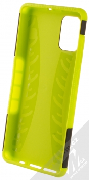 1Mcz Tread Stand odolný ochranný kryt se stojánkem pro Samsung Galaxy A71 limetkově zelená černá (lime green black) zepředu