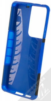 1Mcz Tread Stand odolný ochranný kryt se stojánkem pro Samsung Galaxy S21 Ultra modrá černá (blue black) zepředu