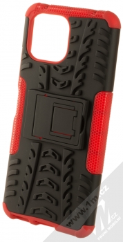 1Mcz Tread Stand odolný ochranný kryt se stojánkem pro Xiaomi Mi 11 Lite, Mi 11 Lite 5G červená černá (red black)