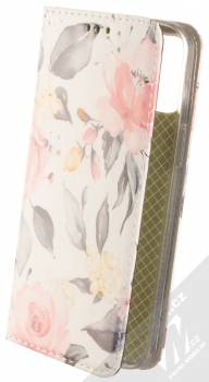 1Mcz Trendy Book Keřík růží 1 flipové pouzdro pro Apple iPhone 12 Pro Max bílá (white)