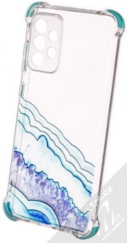 1Mcz Trendy Vodomalba Anti-Shock Skinny TPU ochranný kryt pro Samsung Galaxy A72, Galaxy A72 5G průhledná modrá (transparent blue)