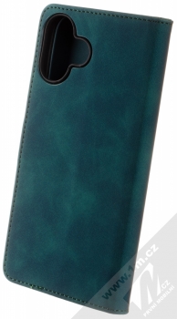 1Mcz Velvet Book flipové pouzdro pro Apple iPhone 16 Plus tmavě zelená (dark green) zezadu