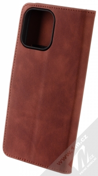 1Mcz Velvet Book flipové pouzdro pro Apple iPhone 16 Pro Max hnědá (brown) zezadu