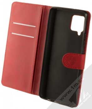 1Mcz Velvety Burrow Tygr 1 Book flipové pouzdro pro Samsung Galaxy A42 5G červená (red) otevřené