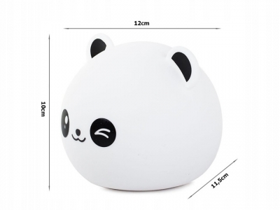 1Mcz Colorful Silicone Lamp Mrkající Panda noční lampička s nastavením RGB barvy bílá (white)