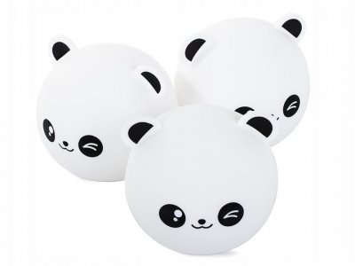 1Mcz Colorful Silicone Lamp Mrkající Panda noční lampička s nastavením RGB barvy bílá (white)