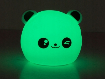 1Mcz Colorful Silicone Lamp Mrkající Panda noční lampička s nastavením RGB barvy bílá (white)