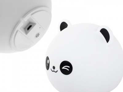 1Mcz Colorful Silicone Lamp Mrkající Panda noční lampička s nastavením RGB barvy bílá (white)