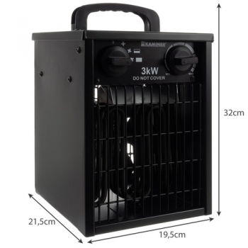 Kaminer BH-30A Elektrický topný ventilátor 3000 W černá (black)