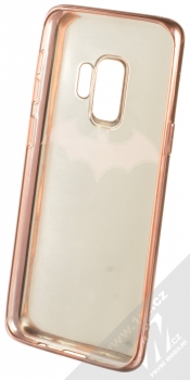 DC Comics Batman 008 TPU pokovený ochranný silikonový kryt s motivem pro Samsung Galaxy S9 bílá růžově zlatá (white rose gold) zepředu