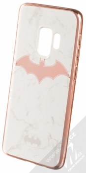 DC Comics Batman 008 TPU pokovený ochranný silikonový kryt s motivem pro Samsung Galaxy S9 bílá růžově zlatá (white rose gold)