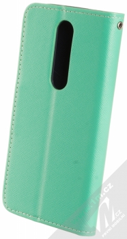 Forcell Fancy Book flipové pouzdro pro Nokia 7.1 mátově zelená modrá (mint blue) zezadu