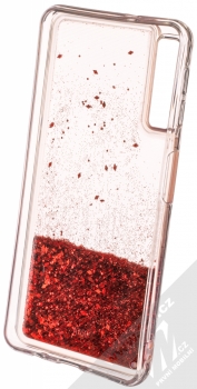 Sligo Liquid Sparkle Full ochranný kryt s přesýpacím efektem třpytek pro Samsung Galaxy A7 (2018) červená (red) zepředu