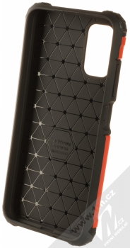 1Mcz Armor odolný ochranný kryt pro Xiaomi Redmi Note 10 5G, Poco M3 Pro šípkově červená černá (rosehip red black) zepředu