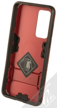 1Mcz Armor Prop odolný ochranný kryt se stojánkem pro Huawei P40 červená (red) zepředu