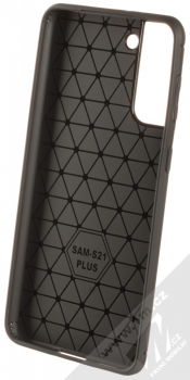 1Mcz Carbon TPU ochranný kryt pro Samsung Galaxy S21 Plus černá (black) zepředu