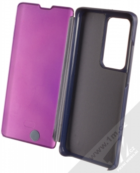 1Mcz Clear View flipové pouzdro pro Huawei P40 Pro fialová (purple) otevřené