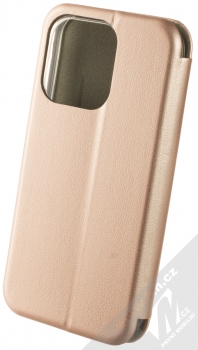 1Mcz Elegance Book flipové pouzdro pro Apple iPhone 14 Pro růžově zlatá (rose gold) zezadu