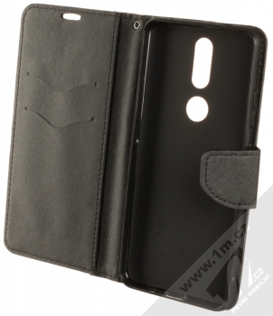 1Mcz Fancy Book flipové pouzdro pro Nokia 2.4 černá (black) otevřené