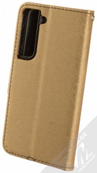 1Mcz Fancy Book flipové pouzdro pro Samsung Galaxy S22 5G zlatá černá (gold black) zezadu