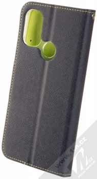 1Mcz Fancy-CY Book flipové pouzdro pro Motorola Moto E20, Moto E30, Moto E40 modrá limetkově zelená (blue lime) zezadu