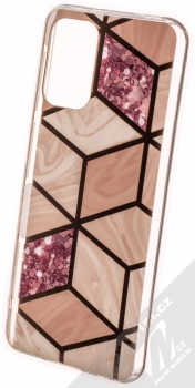 1Mcz Geometric Marble Cover ochranný kryt pro Xiaomi Redmi Note 10, Redmi Note 10S růžově zlatá (rose gold)