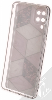 1Mcz Geometric Marble Skinny Cover ochranný kryt pro Samsung Galaxy A12, Galaxy M12 růžová (pink) zepředu