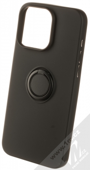 1Mcz Grip Ring ochranný kryt s držákem na prst pro Apple iPhone 15 Pro Max černá (black)